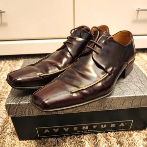 Avventura Spain Brown Leather Lace-Up Oxford Dress Shoes Mens Vero Cuoio 9.5 M